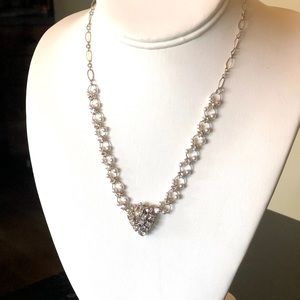 Vintage Assemblage Rhinestone and Pearl Necklace